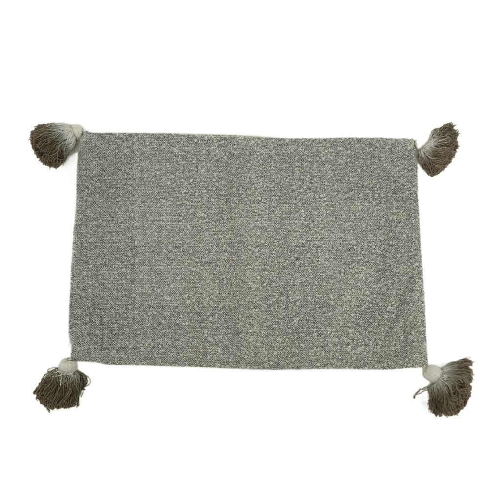 Bloomingville Gray Tassel Decorative Pillow Cover 15"x23" NWT